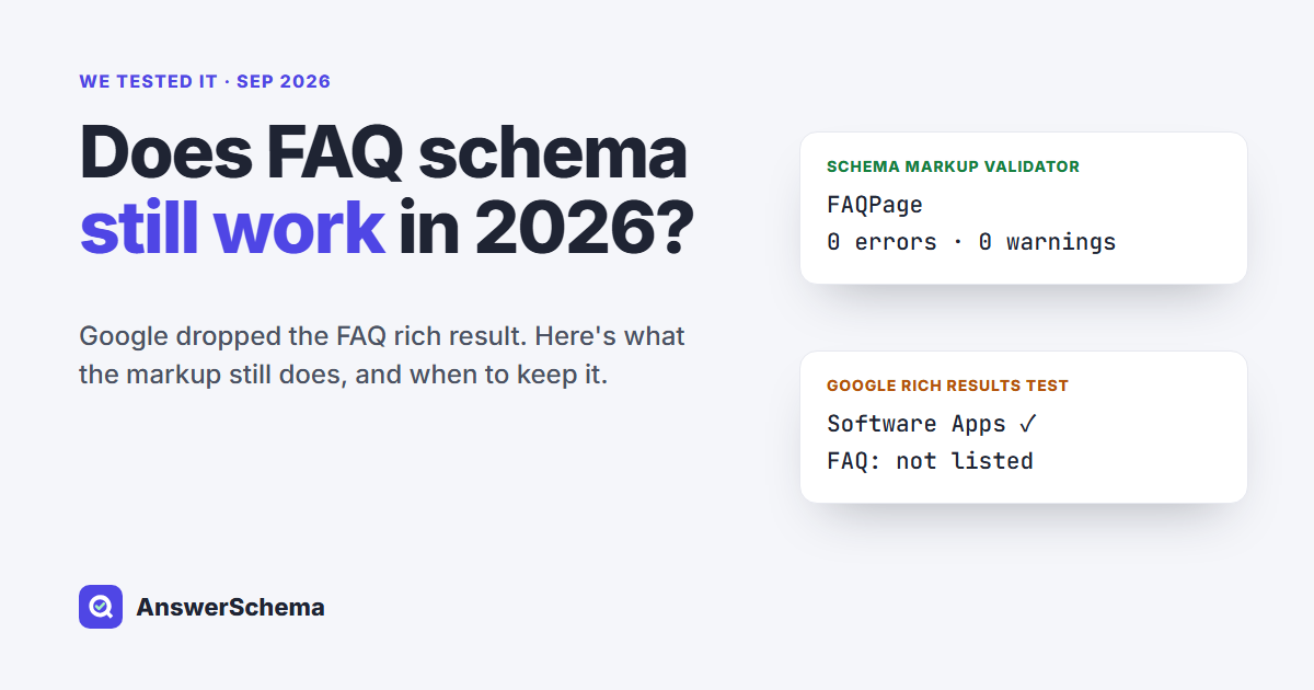 Does FAQ Schema Still Work in 2026? We Tested It on a Live Site